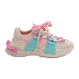 Scarpe sportive stringate alla moda da donna Rosa-Menta Chillout! beige