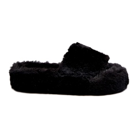 Pantofole in pelliccia da donna nere Stepia nero