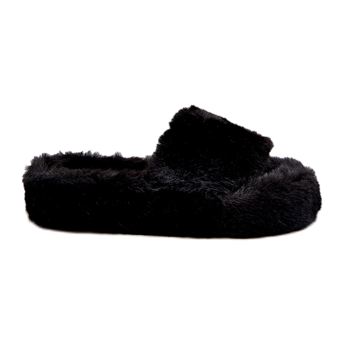 Pantofole in pelliccia da donna nere Stepia nero