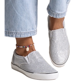 Sneakers Lublubah argento lucido d'argento