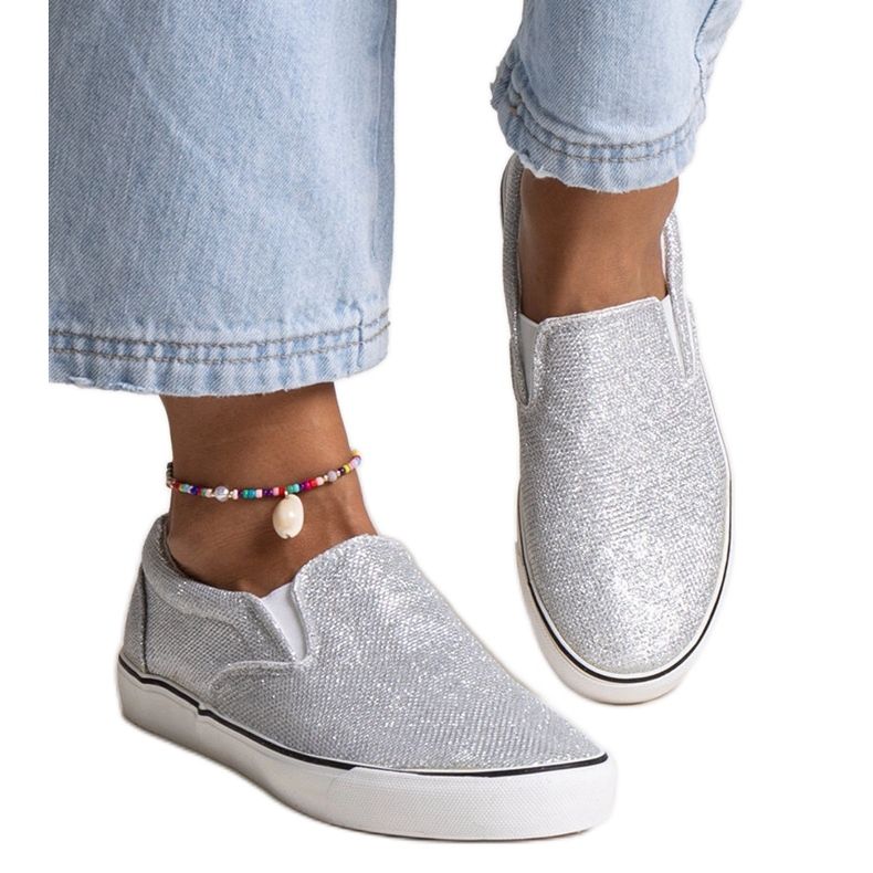 Sneakers Lublubah argento lucido d'argento