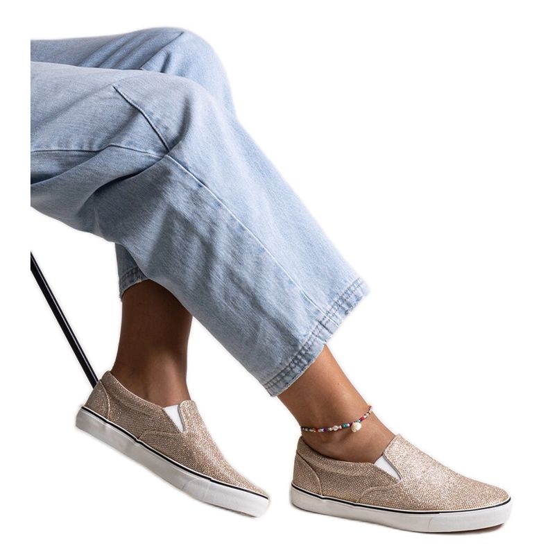 Sneaker Lublubah color oro lucido d'oro