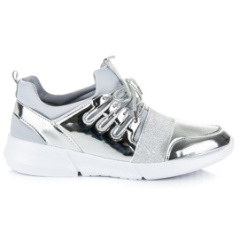 Scarpe sportive laccate grigio