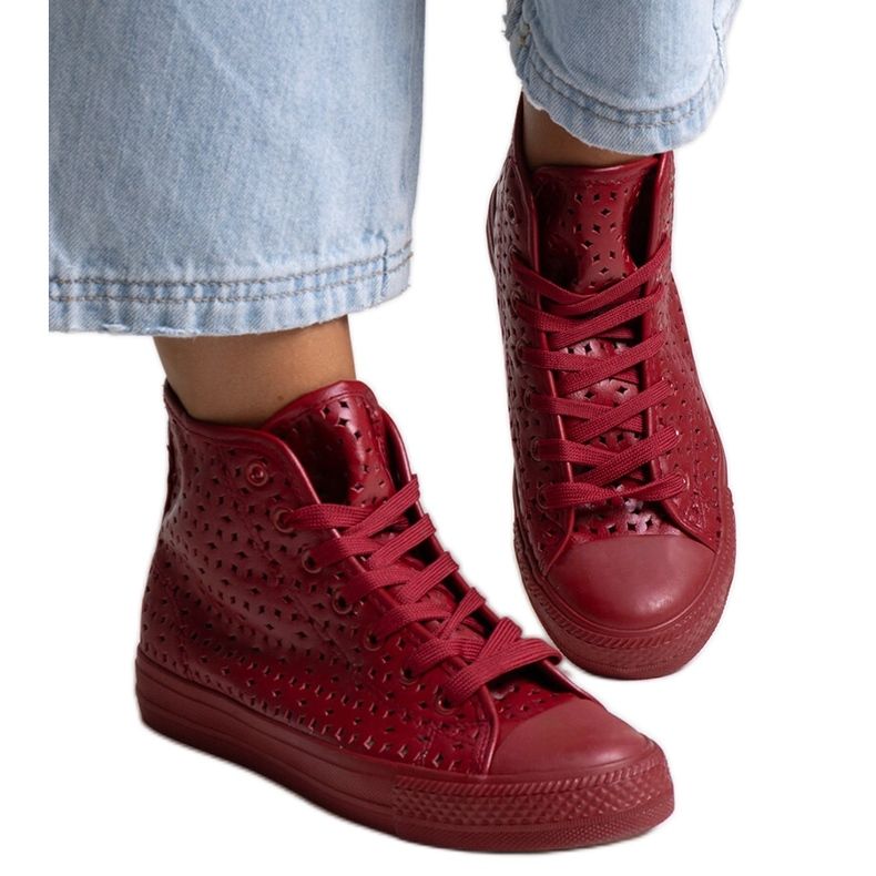 Sneakers alte traforate rosse di Madala rosso