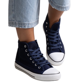 Bez marki Sneakers alte traforate blu navy di Madala