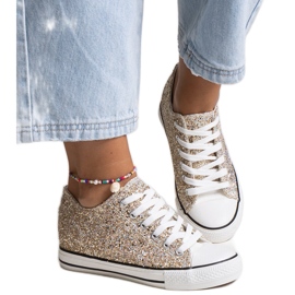 Bez marki Sneakers alte Jadwa color oro lucido d'oro