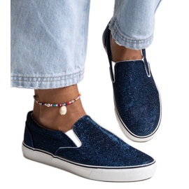 Scarpe da ginnastica lucide blu navy di Lublubah
