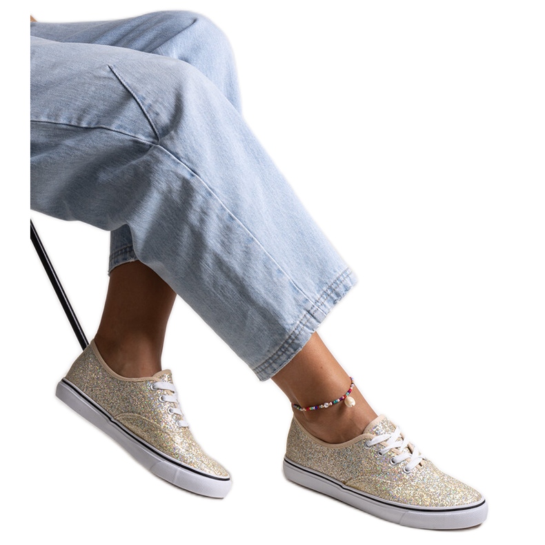 Sneaker Merri color oro lucido d'oro