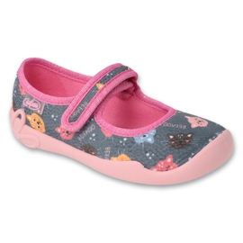 Pantofole per bambini Befado 114X537 grigie e rosa con draghi