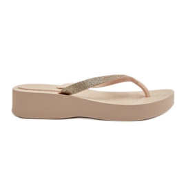 Infradito da donna con cinturino glitterato 83386 Ipanema Mesh Chic Plat Fem Beige
