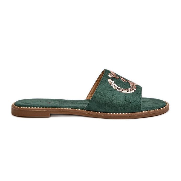 Infradito Piatti Da Donna Con Paillettes S.Barski KV27-052 Verde