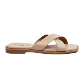 Infradito da Donna con Tacco Piatto in Ecopelle S.Barski KV27-002 Beige