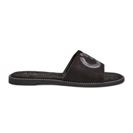 Infradito Piatte da Donna con Paillettes S.Barski KV27-052 Nere nero