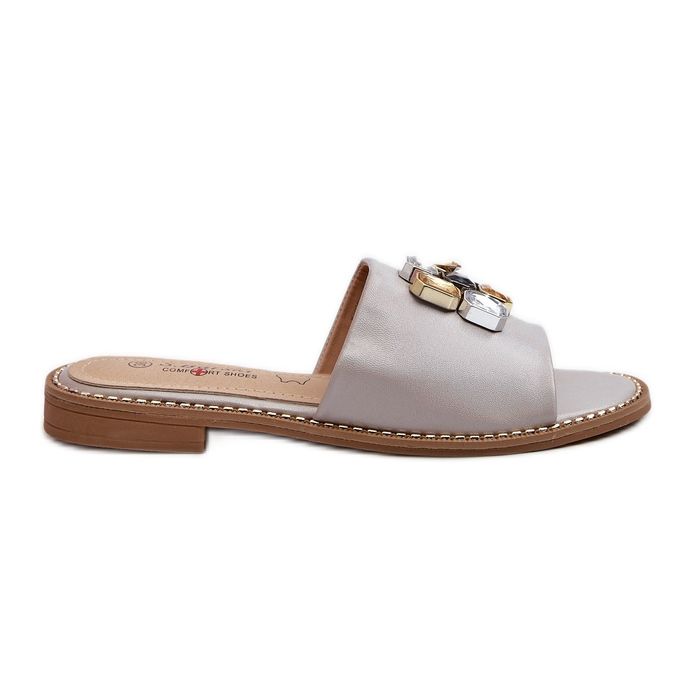 Infradito da Donna Con Decori S.Barski KV27-031 Beige