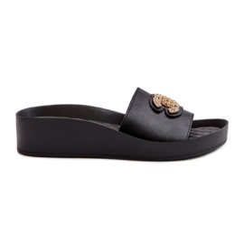 Infradito da donna eleganti e leggere con decorazione, pelle naturale S.Barski KV27-013, nero
