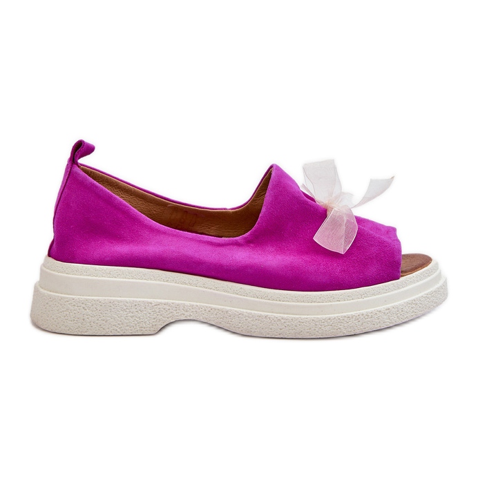 Zazoo 2939 Sandali Da Donna In Camoscio Con Fiocco, Fucsia rosa