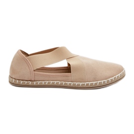 Espadrillas Beige da Donna in Eco Camoscio Beige con Cinturini Elastici Phaedrana