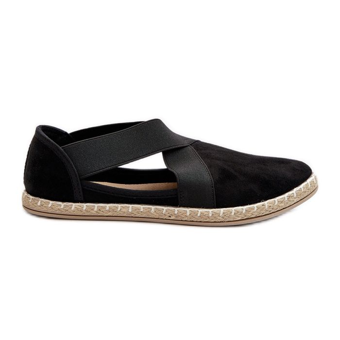 Espadrillas Da Donna Con Cinturini Elastici In Eco Camoscio Nero Phaedrana