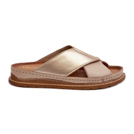 Infradito in pelle profilata Maciejka 04986-04 Oro-Beige