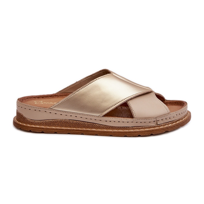 Infradito in pelle profilata Maciejka 04986-04 Oro-Beige