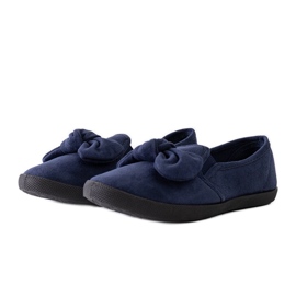Ballerine da bambina blu navy con fiocco Yonca
