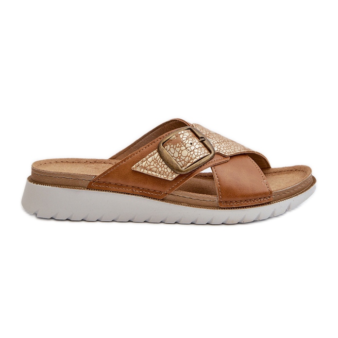 Comode Infradito da Donna Con Fibbia Inblu CN000032 Cammello marrone