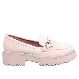 Mocassini Shady in camoscio Beige con suola alta