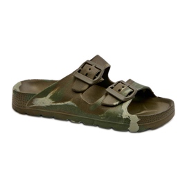 Infradito leggere da bambino in schiuma con fibbie, verde scuro, Adirnaca