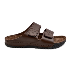 Comode Infradito da Uomo con Cinturini in Velcro Inblu FM00001U Marrone Scuro