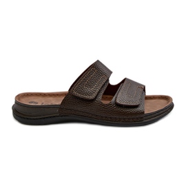 Comode Infradito da Uomo Con Cinturini In Velcro Inblu GV00002I Marrone Scuro