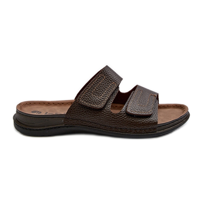 Comode Infradito da Uomo Con Cinturini In Velcro Inblu GV00002I Marrone Scuro