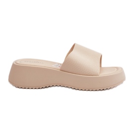 Infradito Da Donna Su Plateau E Zeppa, Vimarils Beige Chiaro