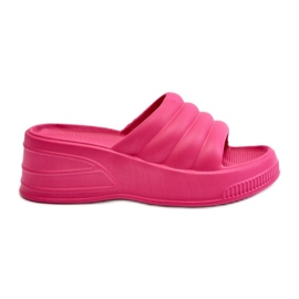 Infradito da donna leggere in schiuma con zeppa e plateau, Tendrea Fucsia rosa