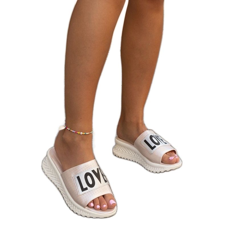 Mules rosa con zeppa Maurla decorativa