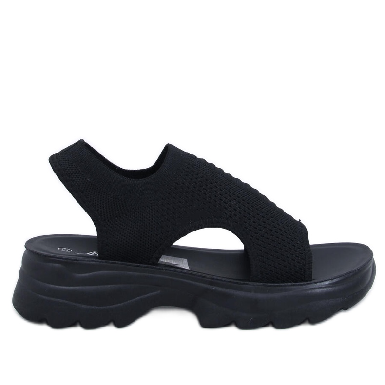 Nicai Sandali neri con suola sportiva nero