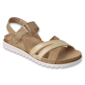 Sandali da bambino Befado con inserto in pelle 062Y005 oro d'oro