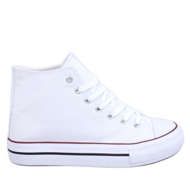 Preget Sneakers alte in tela bianca