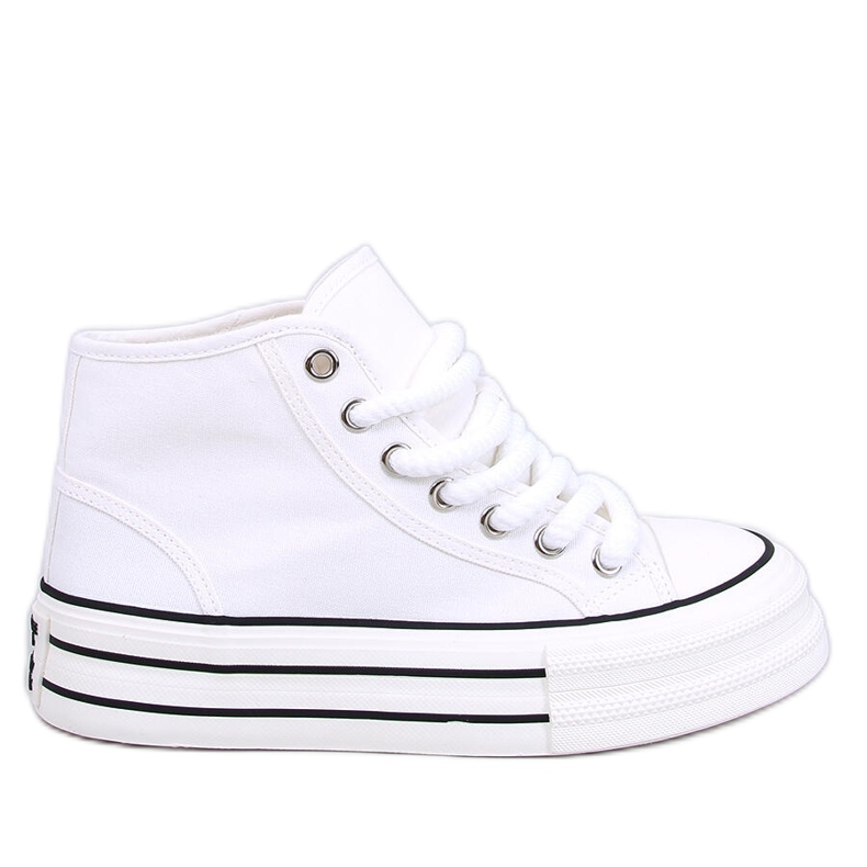 Scarpe da ginnastica Puell con plateau bianche bianca