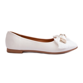 Ballerine Da Donna In Eco Pelle Con Fiocco E Spilla, Satris Bianco