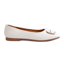 Ballerine Da Donna In Eco Pelle Con Decorazione, Bianco Edoslli