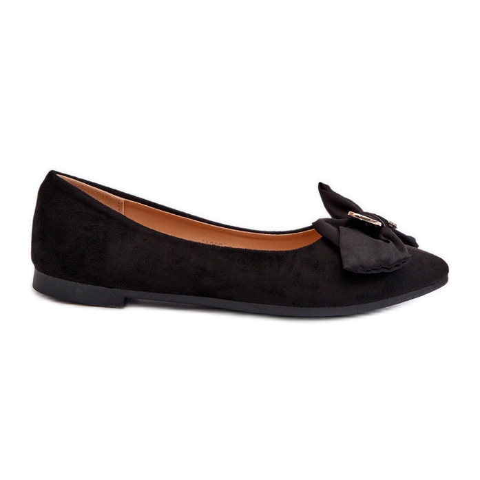 Ballerine Da Donna In Eco Camoscio Con Fiocco E Spilla Nera Satris nero