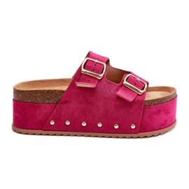 Infradito da donna su piattaforma massiccia con fibbie Fucsia Cremila rosa