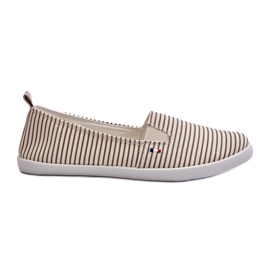 News Scarpe da ginnastica a righe slip-on Pazaria beige da donna