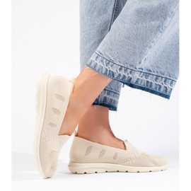 Slip-on da donna in tessuto beige