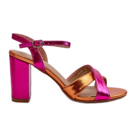 Sandali Tacco Alto in Eco Pelle Fucsia Abilica rosa