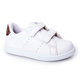 Sneaker bianche e dorate per bambini bianca