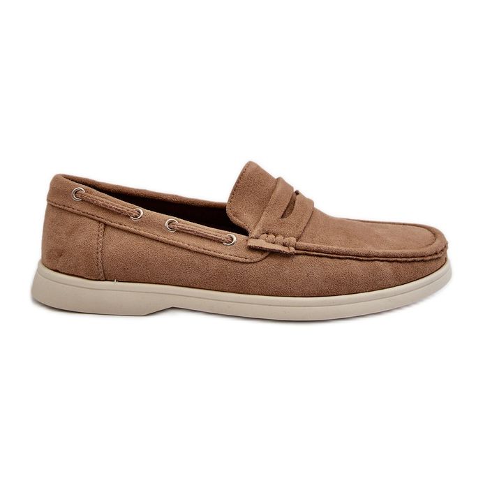 Mocassini Uomo in Eco Camoscio Beige Rivanell