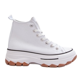 Sneakers Alte da Donna con Plateau Bianco Valvia