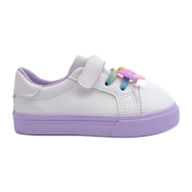 Scarpe da ginnastica per bambini Scarpe da ginnastica con spilla, Pennyn bianche e viola