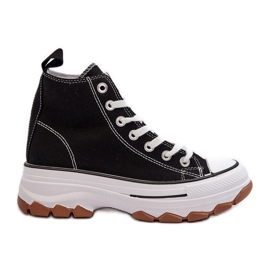 Sneakers alte da donna con plateau Nero Valvia